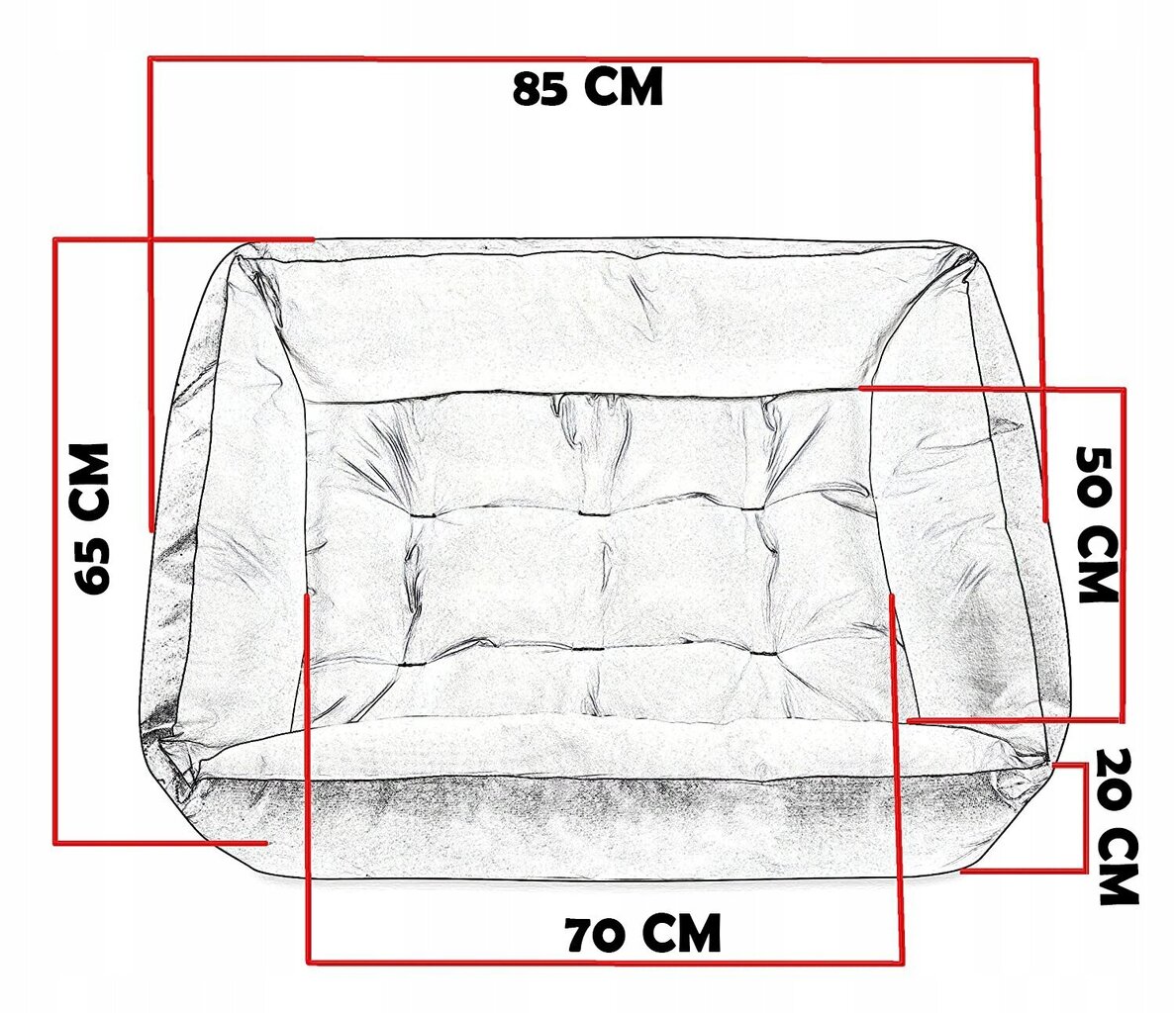 Superkissen24 sänky koirille, 95X75, VEDENPITÄVÄ hinta ja tiedot | Pedit ja pesät | hobbyhall.fi