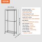 Kaksikerroksinen vaateteline Vevor, 915x2040x450 mm, 136 kg hinta ja tiedot | Naulakot | hobbyhall.fi