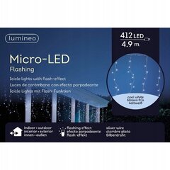 Ulkovaloverho 4.9m 412 LED kylmän valkoinen hinta ja tiedot | Joulukoristeet | hobbyhall.fi