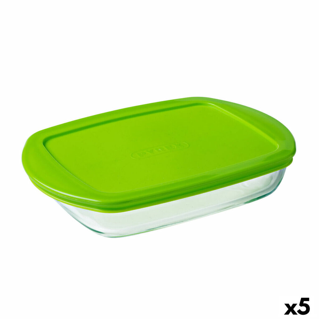 Suorakaiteen muotoinen lounasrasia kannella Pyrex Prep & Varasto, 28 x 20 cm, 1,6 L, 5 kpl. hinta ja tiedot | Elintarvikkeiden säilytysastiat | hobbyhall.fi