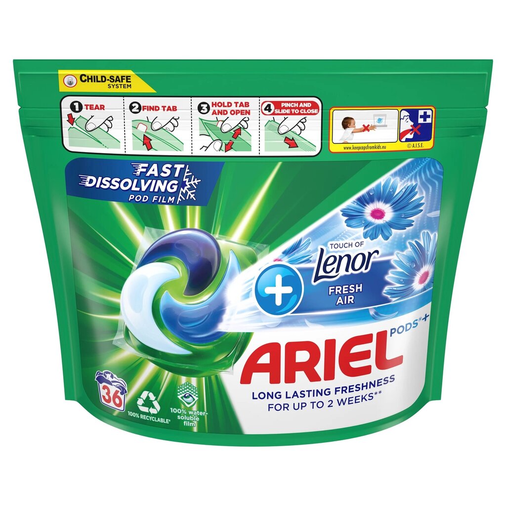 Ariel Fresh Air Washing kapselit, 36 kpl x 3 kpl hinta ja tiedot | Pyykinpesuaineet | hobbyhall.fi