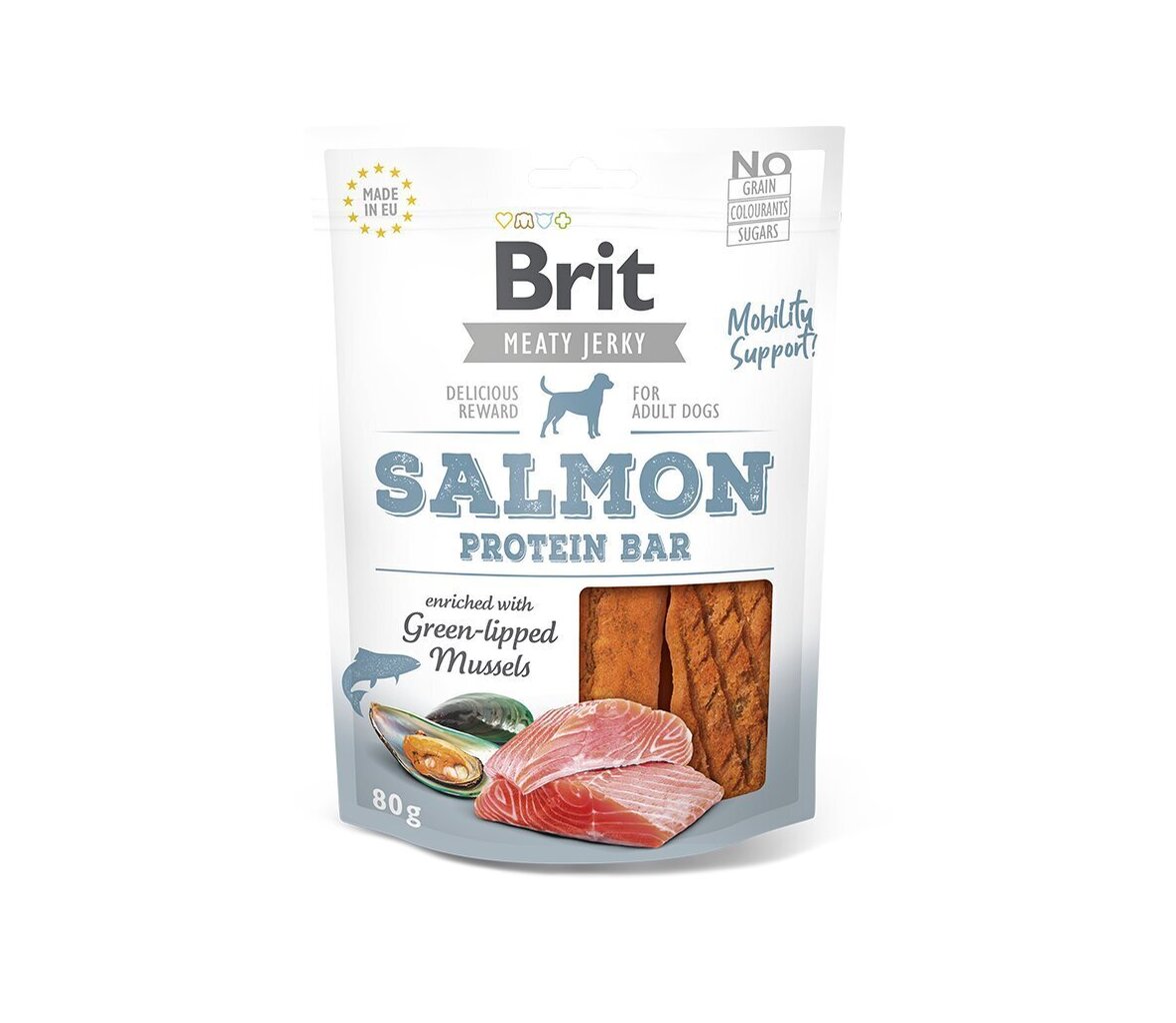 Koiran makea Brit Jerky Salmon Protein Patukka lohella 80g. hinta |  