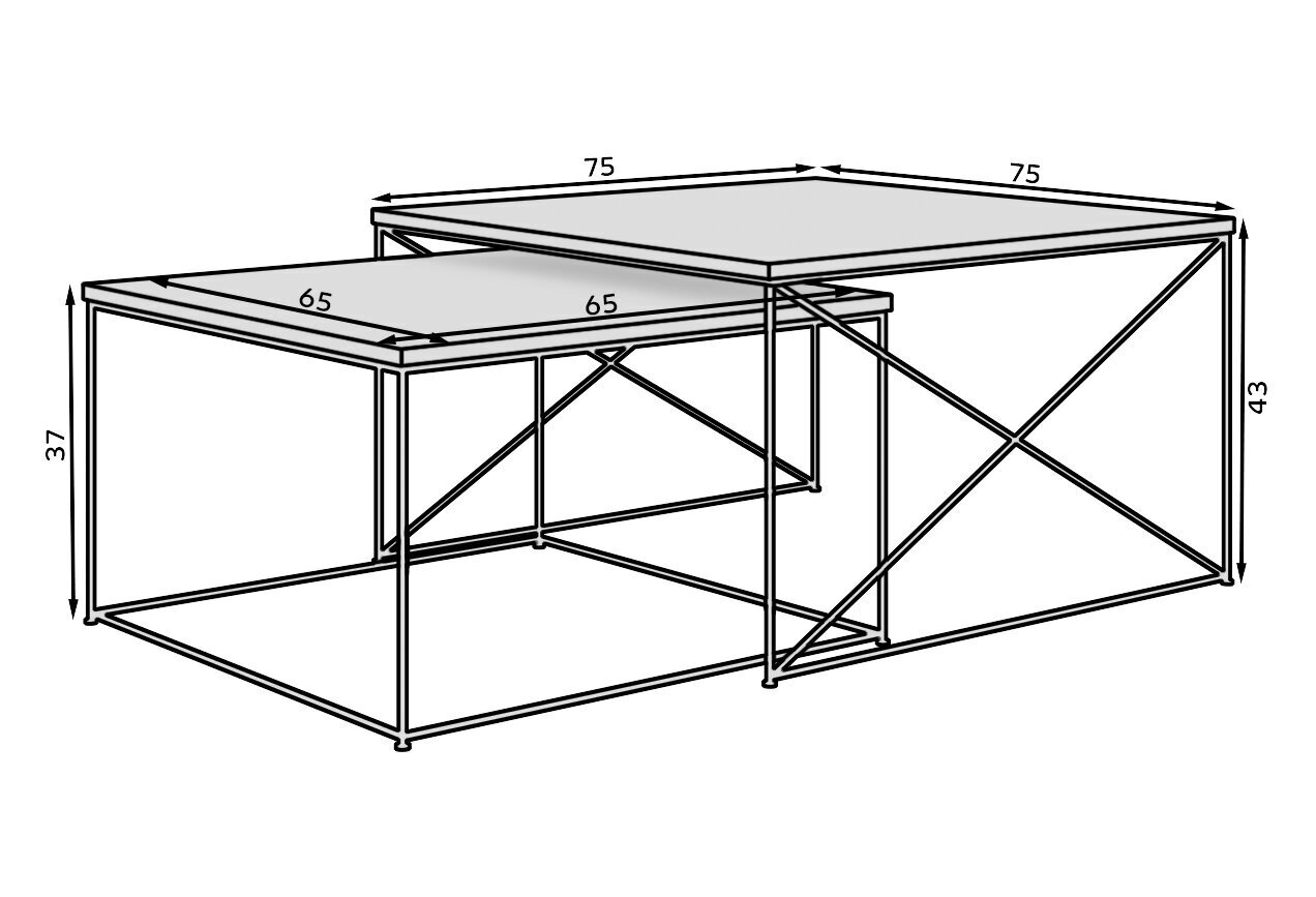 2-osan kahvipöytäsetti ADRK Furniture Licco, ruskea/kultainen hinta ja tiedot | Sohvapöydät | hobbyhall.fi