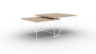 2-osan kahvipöytäsetti ADRK Furniture Licco, ruskea/valkoinen hinta ja tiedot | Sohvapöydät | hobbyhall.fi