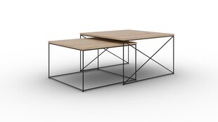 2-osan kahvipöytäsetti ADRK Furniture Licco, ruskea/musta hinta ja tiedot | Sohvapöydät | hobbyhall.fi