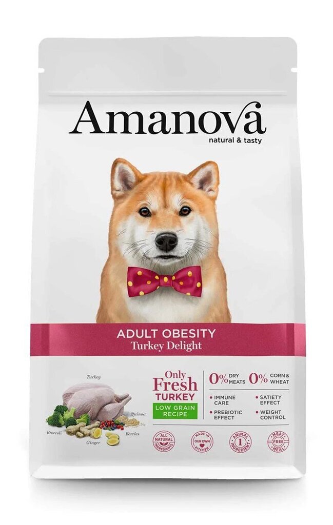 Amanova Adult Obesity Turkey Delight aikuisille koirille kalkkunan kanssa, 2 kg hinta ja tiedot | Koiran kuivaruoka | hobbyhall.fi