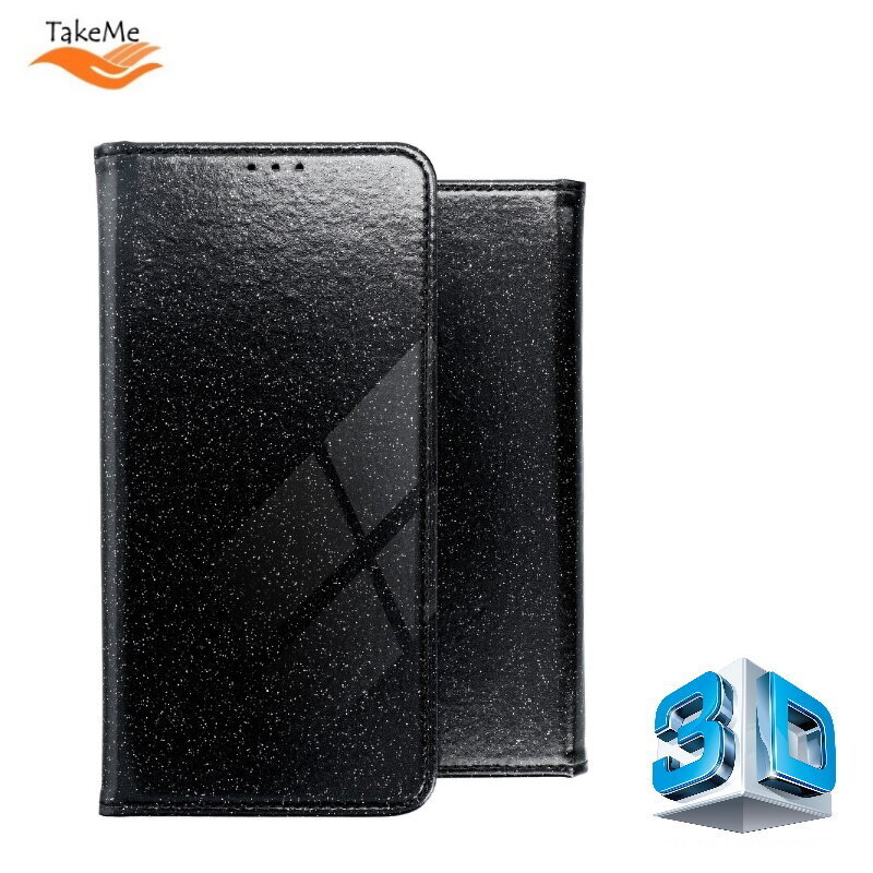 TakeMe 3D-Crystal Shine Magnetic fix Book Case for Samsung Galaxy A72 (A726) 5G Black hinta ja tiedot | Puhelimen kuoret ja kotelot | hobbyhall.fi