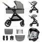 Universaali vaunut Kinderkraft Esme 3in1, Moonlight Grey hinta ja tiedot | Vaunut ja rattaat | hobbyhall.fi