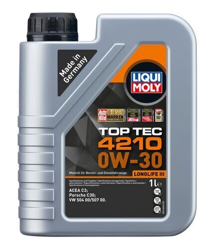 Liqui Moly TOP TEC 4210 0W-30 moottoriöljy, 1L hinta ja tiedot | Moottoriöljyt | hobbyhall.fi