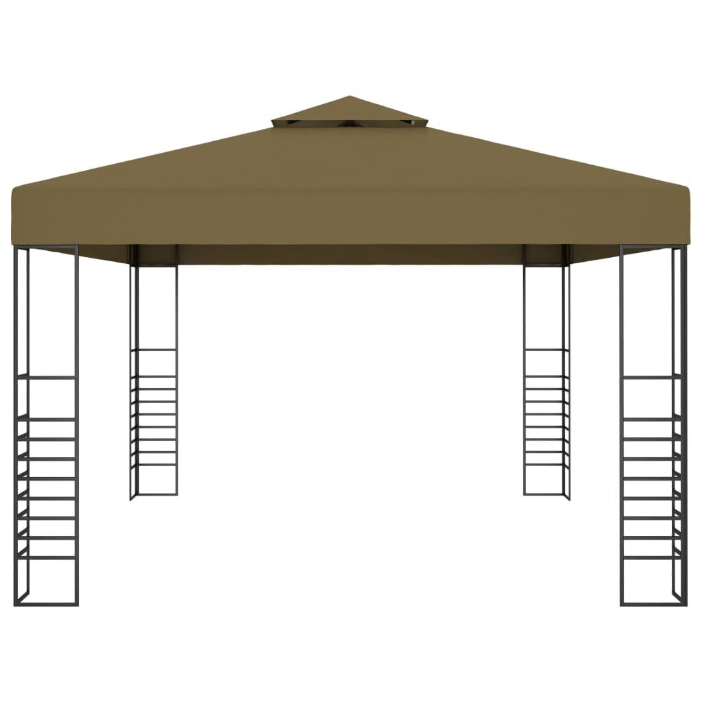 vidaXL Huvimaja 3x4 m ruskeanharmaa 180 g/m² hinta ja tiedot | Puutarhapaviljongit | hobbyhall.fi