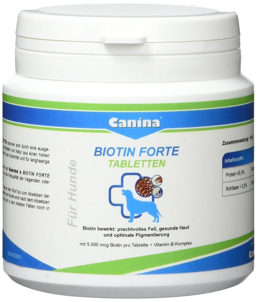 Tabletit Canina Biotin Forte N30, 100 g. hinta ja tiedot | Koiran terveys ja hyvinvointi | hobbyhall.fi