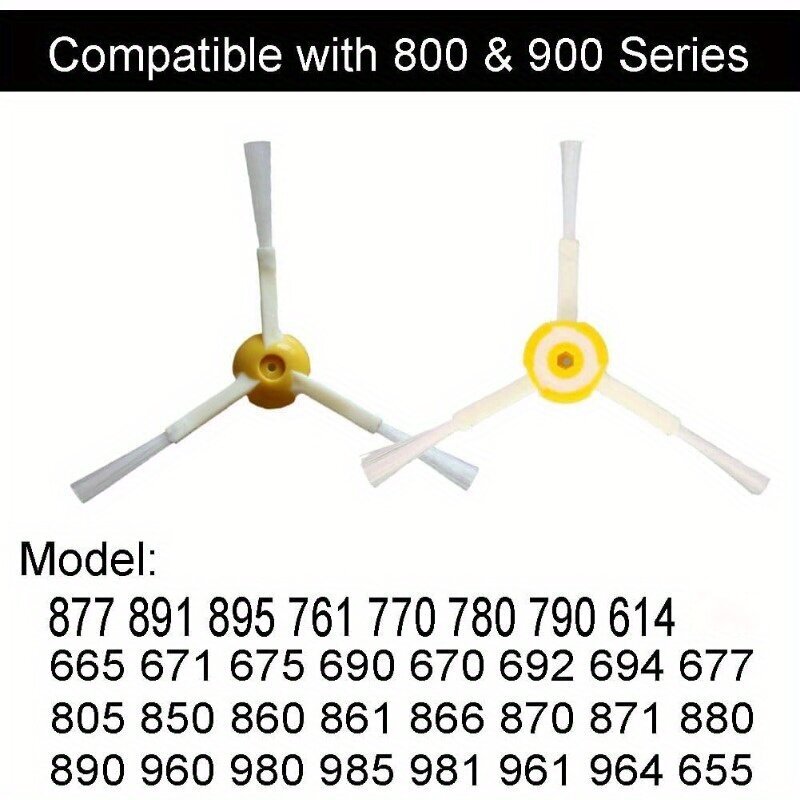 'Irobot 800/900- ja 600-sarjan 877/891/895/761/770/780/790/614/665/671/675/690/670 yhteensopivat sivuharjat (3' hinta ja tiedot | Pölynimureiden lisätarvikkeet | hobbyhall.fi