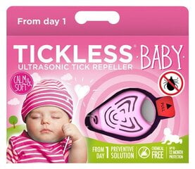 TickLess Baby ultraääniriipus punkkeja ja kirppuja vastaan lapsille, vaaleanpunainen hinta ja tiedot | Hyttyskarkottimet ja -ansat | hobbyhall.fi