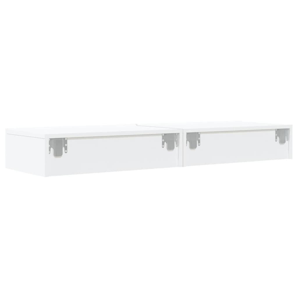 vidaXL TV-taso LED-valoilla, 2 kpl, valkoinen 60x35x15,5 cm hinta ja tiedot | TV-tasot | hobbyhall.fi