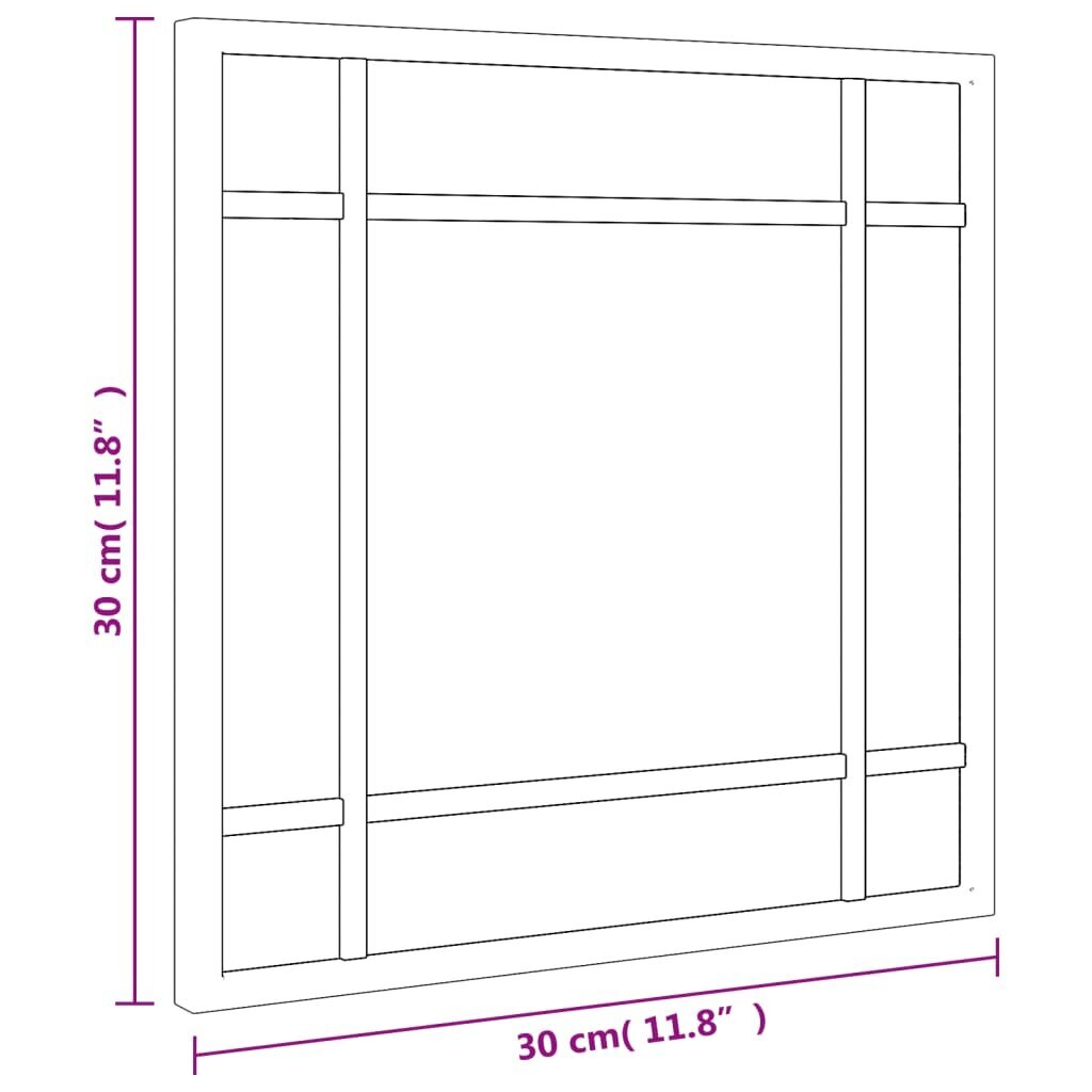 vidaXL Seinäpeili musta 30x30 cm neliö metalli hinta ja tiedot | Peilit | hobbyhall.fi