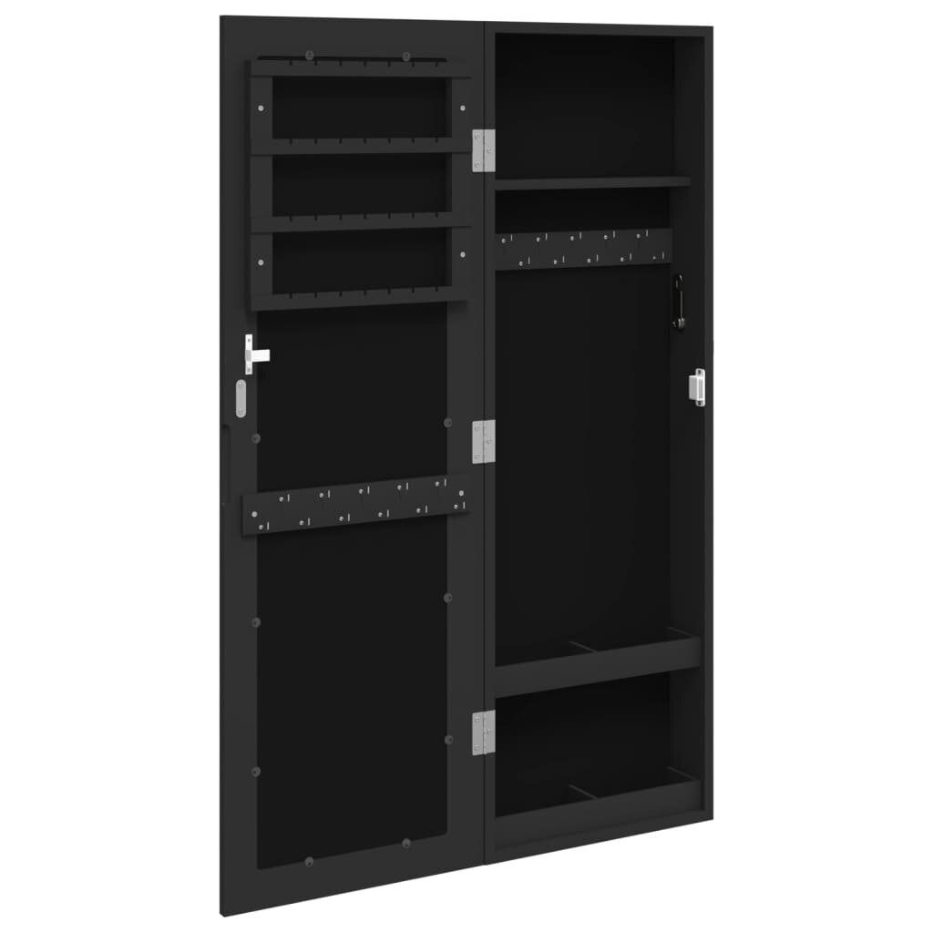 vidaXL Peilikorukaappi seinäkiinnitettävä musta 30x8,5x90 cm hinta ja tiedot | Peilit | hobbyhall.fi