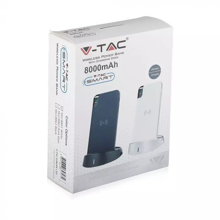 V-tac Power Bank 8000 mAh 2,1A hinta ja tiedot | Varavirtalähteet | hobbyhall.fi