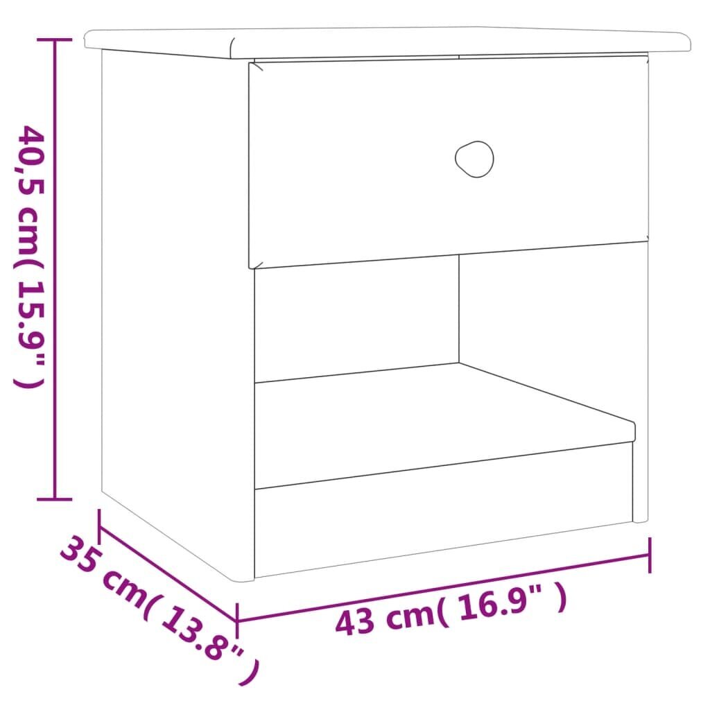 vidaXL Kenkäkaappi ALTA 41x35x41 cm täysi mänty hinta ja tiedot | Yöpöydät | hobbyhall.fi