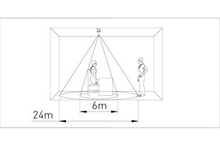 Liiketunnistin CO-3, PIR, max 1200W, AC220-240V, kulma 360*, 24m, IP65, valkoinen, CR-CO3000-00 hinta ja tiedot | LED-valonauhat | hobbyhall.fi