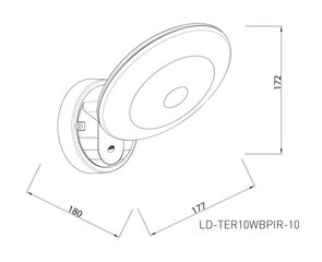 LED-julkisivuvalaisin liiketunnistimella TERRO, 10W, 1200lm, IP54, AC220-240V, 50/60Hz, 4000K, musta, LD-TER10WBPIR-10 hinta ja tiedot | Puutarha- ja ulkovalot | hobbyhall.fi