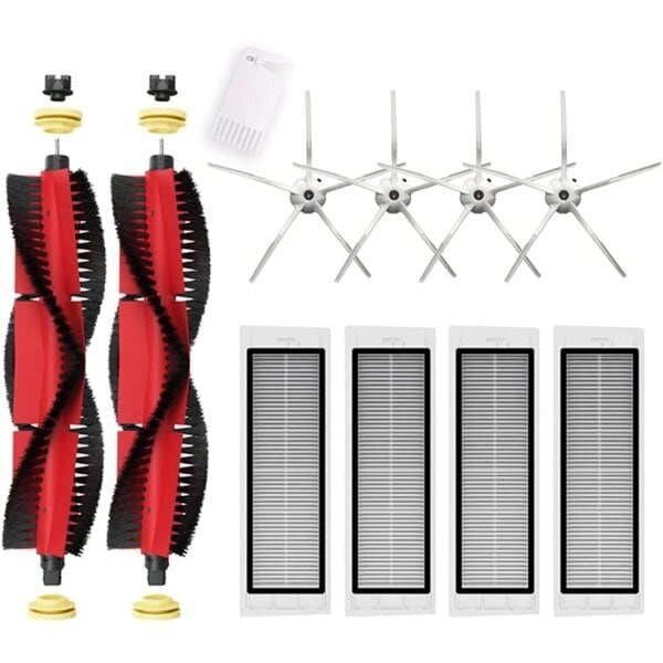 Varaosat Tarvikkeet Xiaomi Roborock S5 MAX, S6 Pure, S6 max V, S50 Pölynimuri 2 rullaharjaa 4 sivuharjaa 4 HEPA-suodatinta (valkoinen)