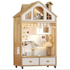 De'Luxe LuxuryCat monitoimikissatalo Wood_Villa puuta hinta ja tiedot | Raapimispuut ja kiipeilypuut | hobbyhall.fi