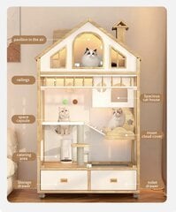 De'Luxe LuxuryCat monitoimikissatalo Wood_Villa puuta hinta ja tiedot | Raapimispuut ja kiipeilypuut | hobbyhall.fi