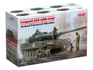 Liimattava malli ICM 35013 Leopard 2A6 of the Armed Forces of Ukraine with crew 1/35 hinta ja tiedot | ICM Lapset | hobbyhall.fi