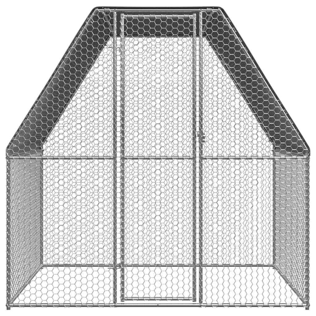 vidaXL Ulkotilan kanahäkki 2x2x2 m galvanoitu teräs hinta ja tiedot | Kuljetushäkit ja kuljetuslaatikot | hobbyhall.fi