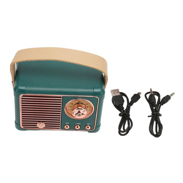 Retro Bluetooth-kaiutin HiFi Stereo Nopea lähetys Pieni virrankulutus Kannettava Vintage Kaiutin kotiin Outdoor Green