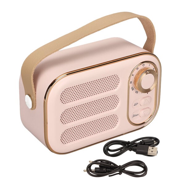 Bluetooth Kaiutin Stereo HiFi Ääni USB Lataus Retro Kannettava Langaton Kaiutin Home Travel Pink