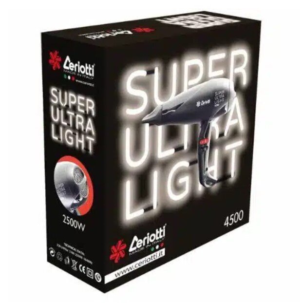 Ceriotti SUPER ULTRA LIGHT 4500 hiustenkuivaaja - punainen 2500 W, 460g hinta ja tiedot | Hiustenkuivaajat | hobbyhall.fi