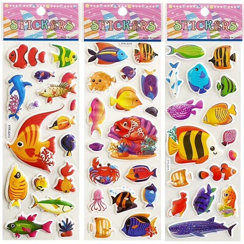 Tarrat Beville Sea Fish, eri värejä, 8 kpl. hinta ja tiedot | Koristeet ja tarrat | hobbyhall.fi