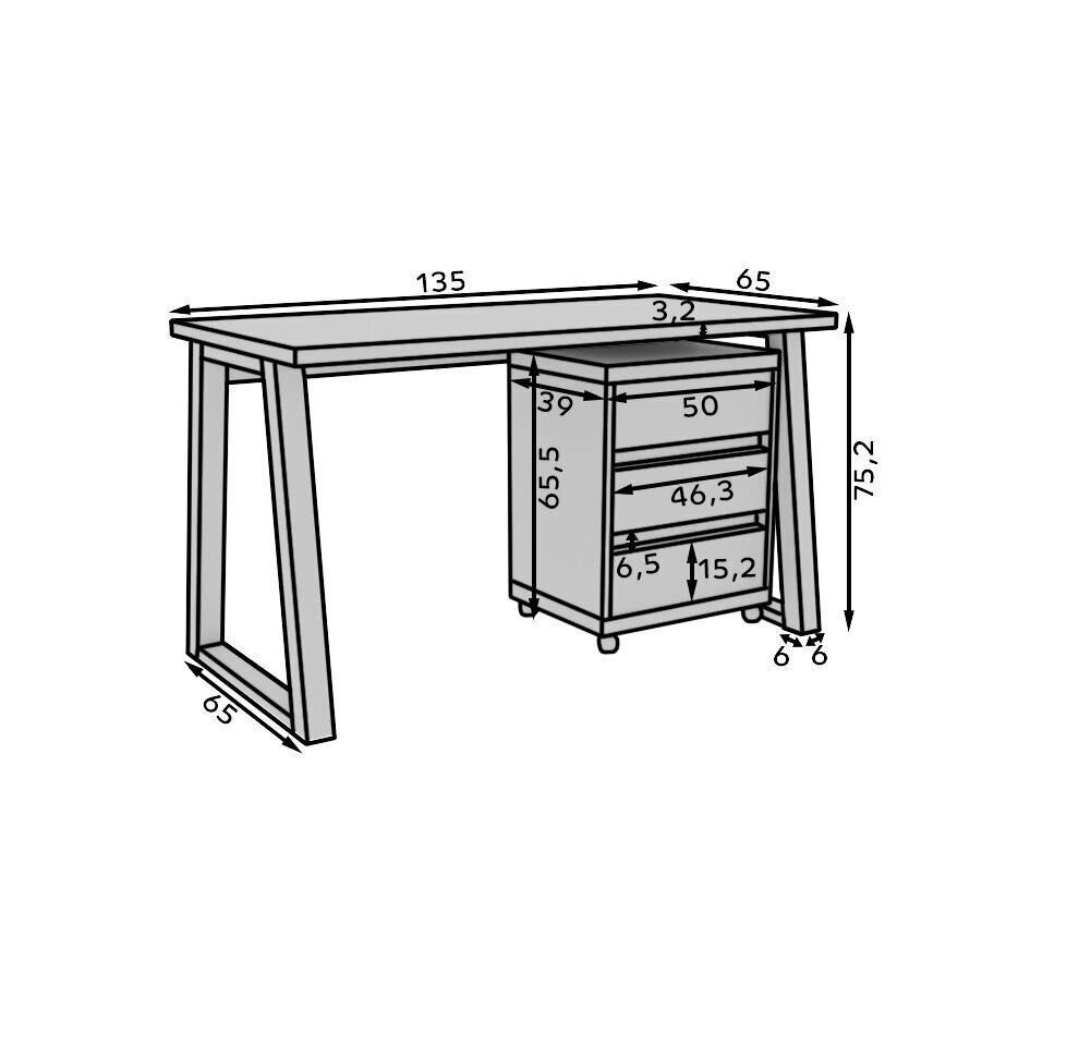 Kirjoituspöytä ADRK Furniture Iwo I, musta/ruskea hinta ja tiedot | Tietokonepöydät ja työpöydät | hobbyhall.fi