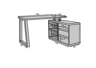 Kirjoituspöytä ADRK Furniture Iwo II, ruskea/musta hinta ja tiedot | Tietokonepöydät ja työpöydät | hobbyhall.fi