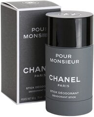 Chanel Pour Monsieur deodoranttipuikko miehille, 75 ml hinta ja tiedot | Miesten ihonhoito | hobbyhall.fi