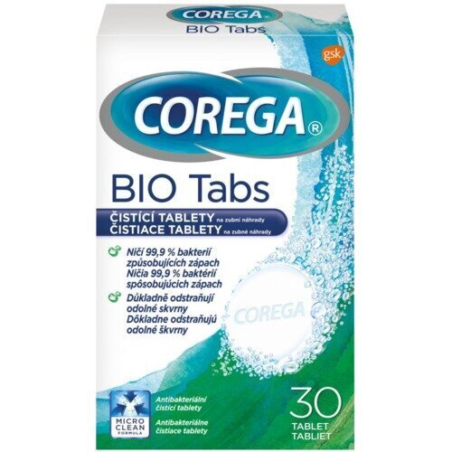 Proteesin puhdistusaine Corega Bio Tabs, 30 kpl. hinta ja tiedot | Suuhygienia | hobbyhall.fi