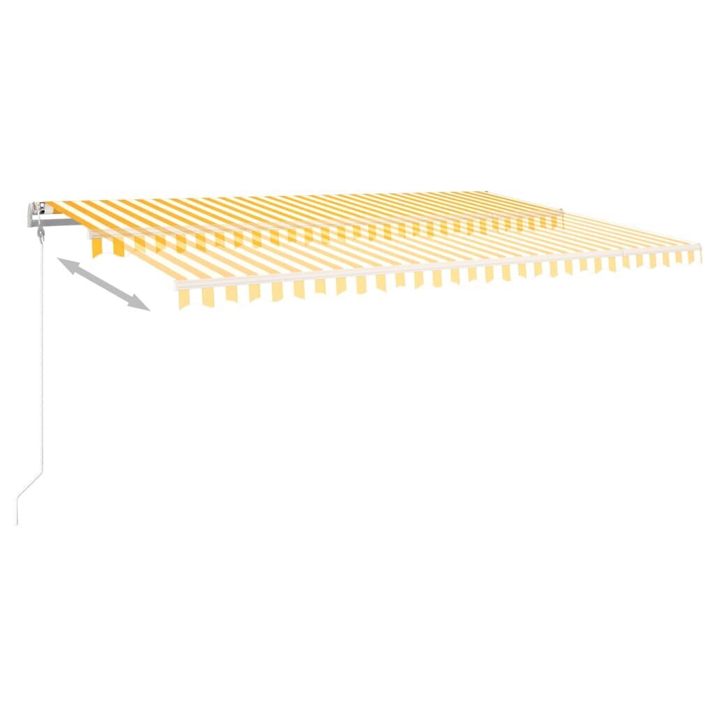 vidaXL Sisäänkelattava markiisi LED/tuulisensori 500x300cm keltavalk. hinta ja tiedot | Aurinkovarjot ja markiisit | hobbyhall.fi