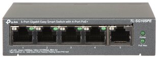 TP-Link-KYTKIN POE TL-SG105PE 4 PORTTIA TP-LINK hinta ja tiedot | Verkkokytkimet | hobbyhall.fi