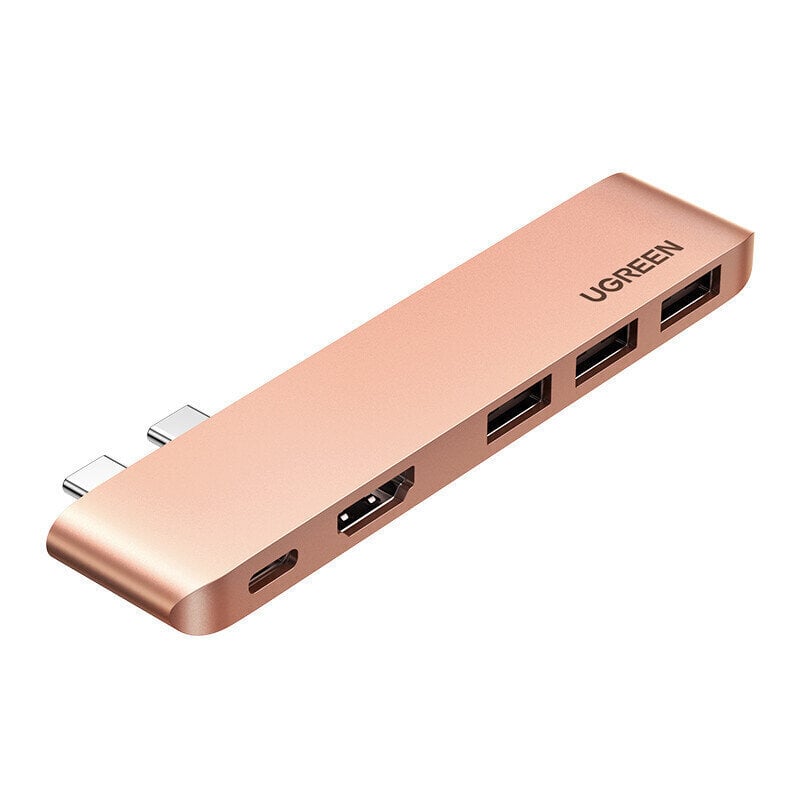 Sovitin UGREEN 70406 5in1 Thunderbolt3 HDMI 3USB3.0 för MacBookPro/Air hinta ja tiedot | Adapterit | hobbyhall.fi