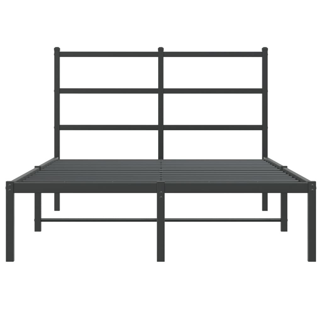 vidaXL Metallinen sängynrunko päädyllä musta 120x200 cm hinta ja tiedot | Sängyt | hobbyhall.fi