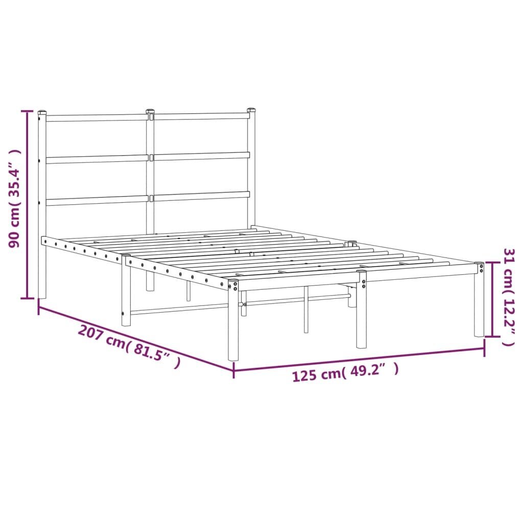 vidaXL Metallinen sängynrunko päädyllä musta 120x200 cm hinta ja tiedot | Sängyt | hobbyhall.fi