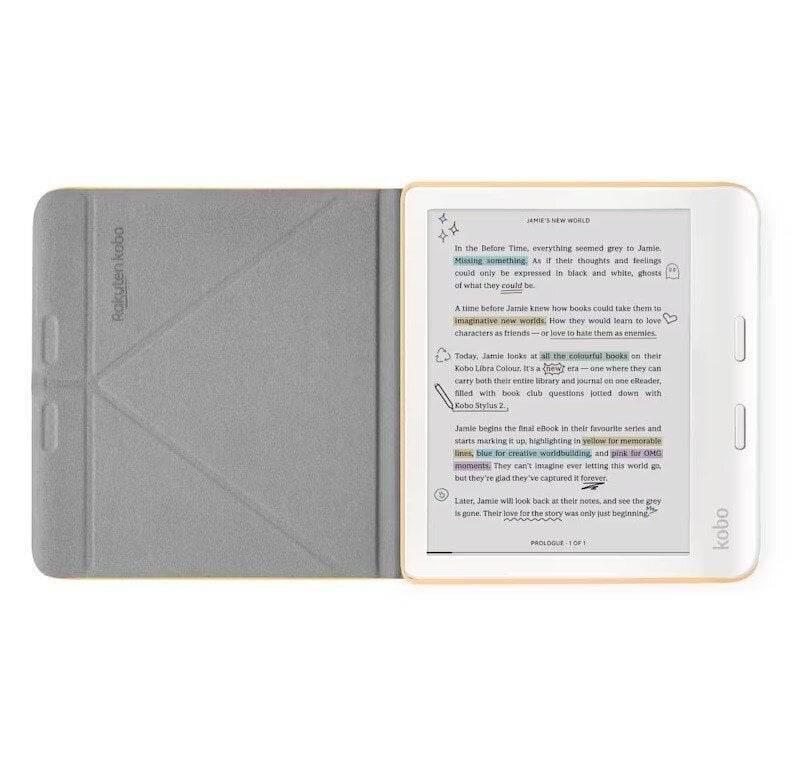 Kobo Libra Color SleepCover Case Voi Keltainen hinta ja tiedot | Tablettien kotelot ja muut tarvikkeet | hobbyhall.fi