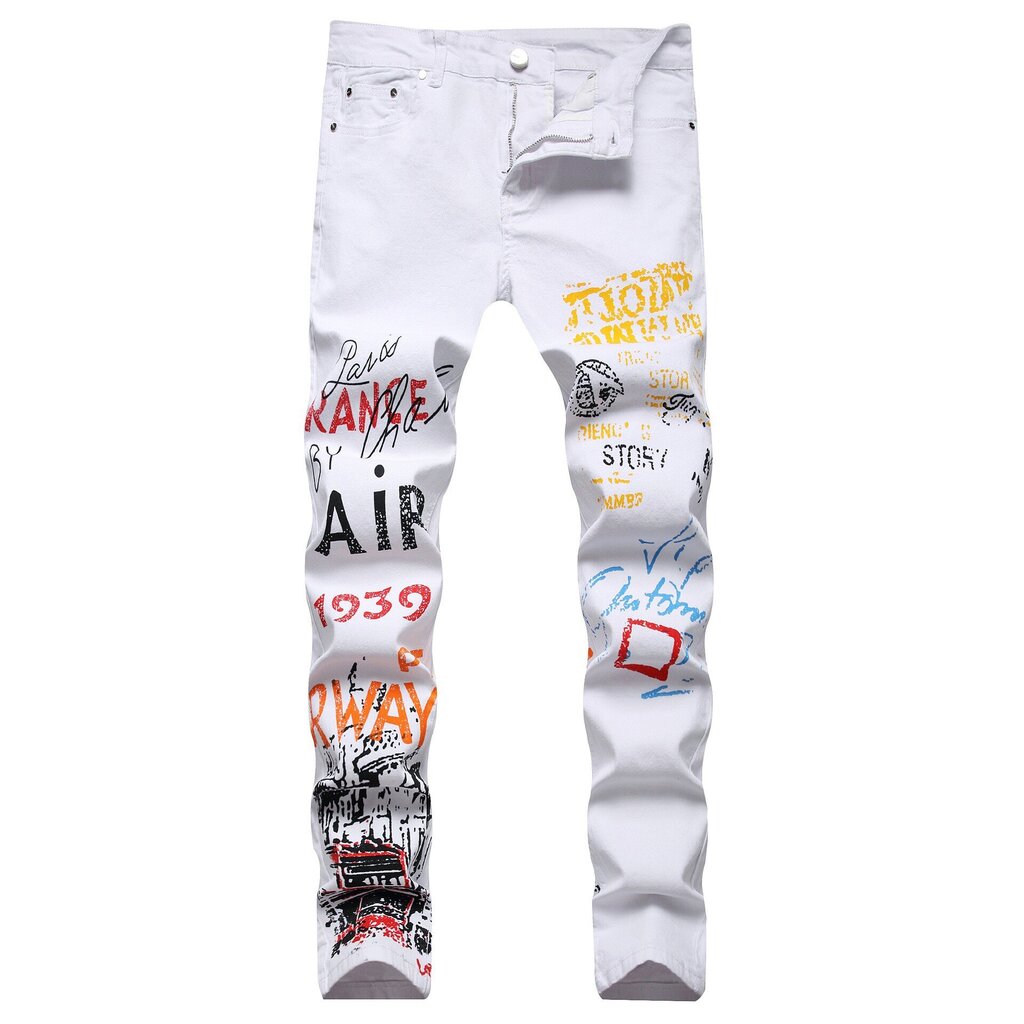 Miesten Night Club Punk Pants Skinny Hip Hop farkut farkut hinta ja tiedot | Miesten farkut | hobbyhall.fi