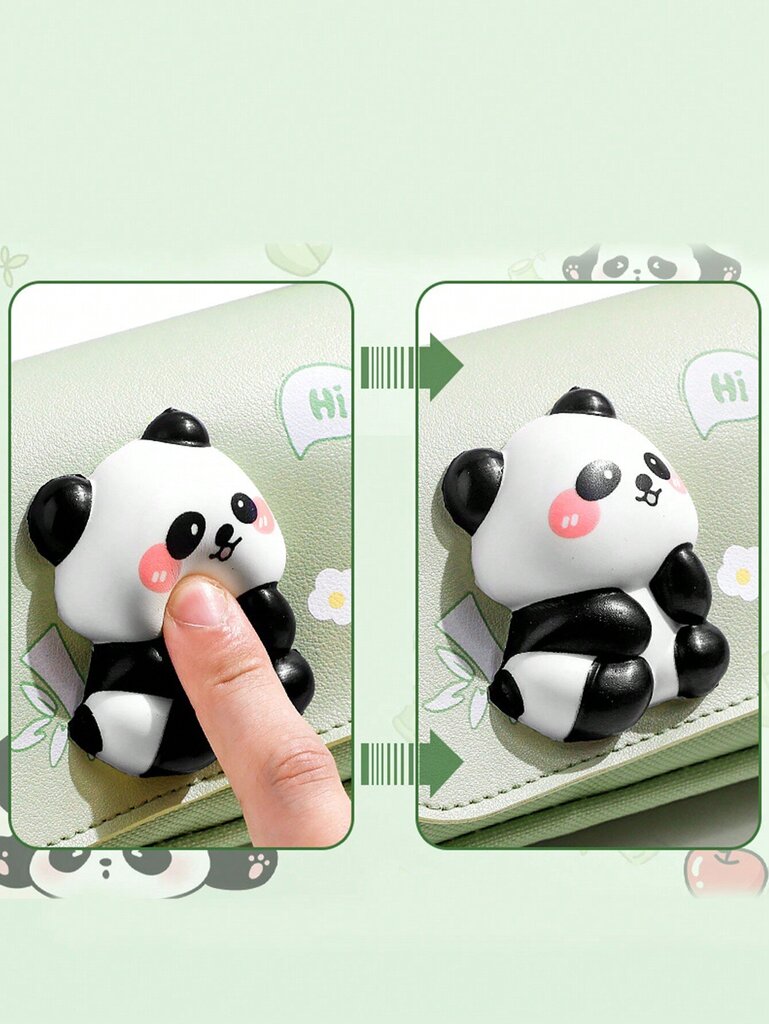 Panda-kynäteline stressin lievittämiseen, Electronics LV-120448, vihreä, 1 kpl hinta ja tiedot | Penaalit | hobbyhall.fi