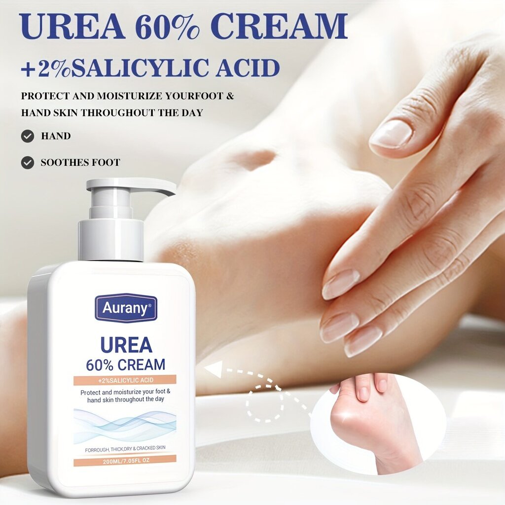 Aurany Urea 60% Cream, ureavoide, 200ml hinta ja tiedot | Vartalovoiteet ja -emulsiot | hobbyhall.fi