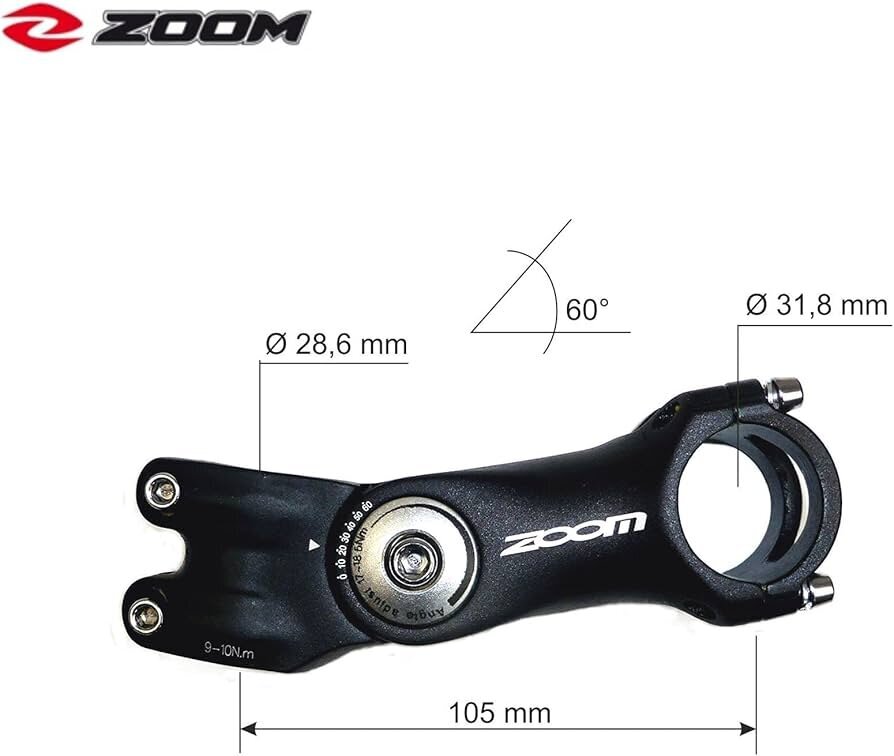 Ohjainkannatin ZOOM, ohjaustankoon ∅31.8mm hinta ja tiedot | Muut polkupyörän varaosat | hobbyhall.fi