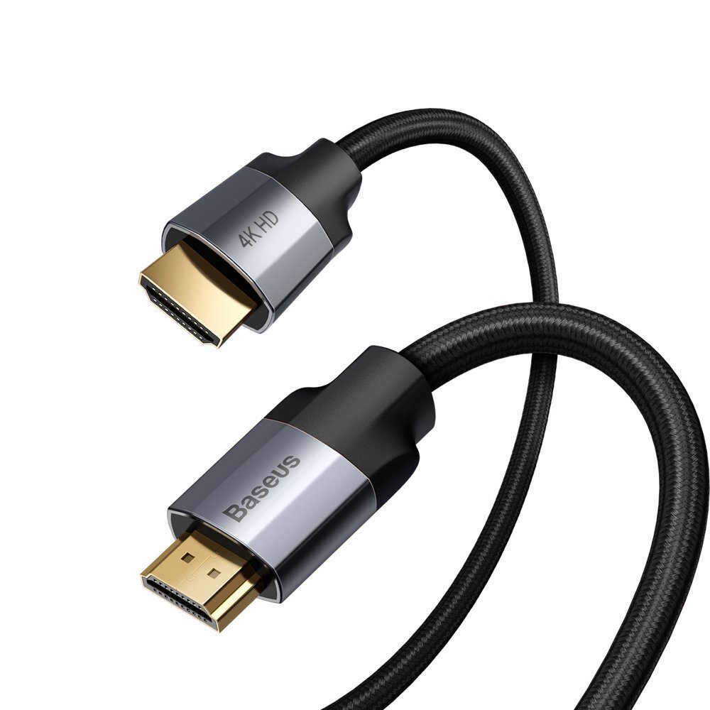 Cable Baseus Enjoyment 4K Hdmi - Hdmi 3m, harmaa (Caksx-D0G) hinta ja tiedot | Kaapelit ja adapterit | hobbyhall.fi