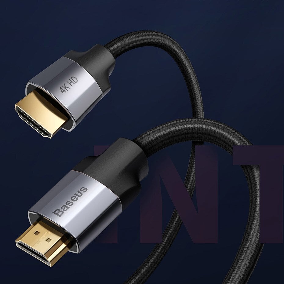 Cable Baseus Enjoyment 4K Hdmi - Hdmi 3m, harmaa (Caksx-D0G) hinta ja tiedot | Kaapelit ja adapterit | hobbyhall.fi