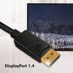 Kaapeli Techly DisplayPort 1.4 8K 2m musta, DP-DP M/M hinta ja tiedot | Kaapelit ja adapterit | hobbyhall.fi